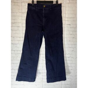Lou & Grey Navy Blue High‎ Rise Wide Leg Cropped Pants Size 29